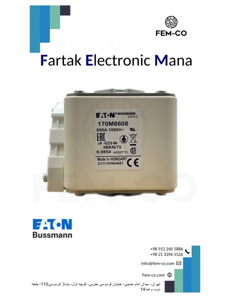 FUSE EATON BUSSMANN 800A 1000V 170M8608 SQUARE BODY FAST