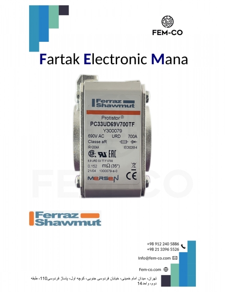 FUSE FERRAZ 700A 690V PC33UD69V700TF Y300079 SQUARE BODY FAST